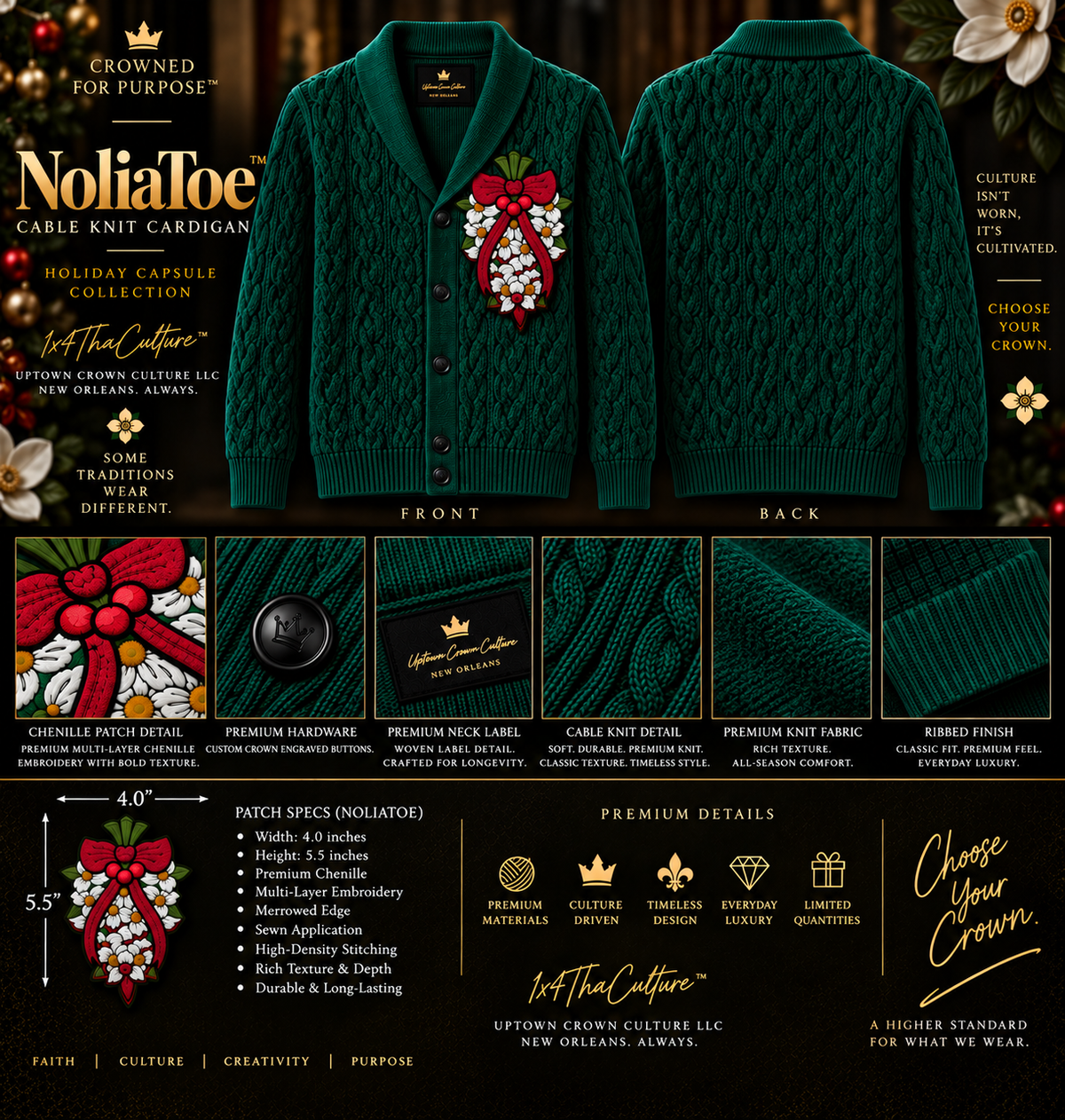 NoliaToe™ Cable Knit Cardigan